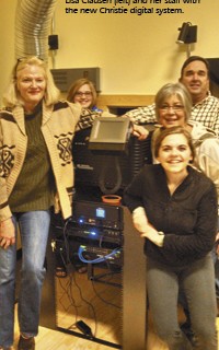 sistersmovie-lisa clausen left and her sisters movie house staff with the new christie digital system